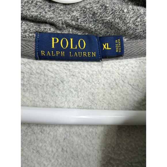 Polo Ralph Lauren Hoodie Men's XL Fleece Lined Full-Zip Heather Gray Green Logo - Picture 7 of 11